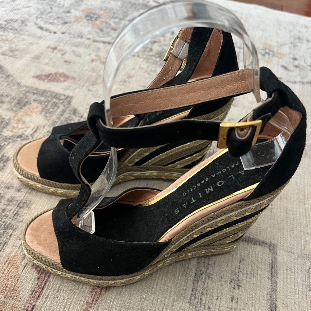 PALOMITAS by POLOMA BARCELO Wedge Espadrilles ANKLE STRAP WEDGE SIZE 37